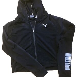 PUMA Women's Black Zip-Up Hoodie Size XS